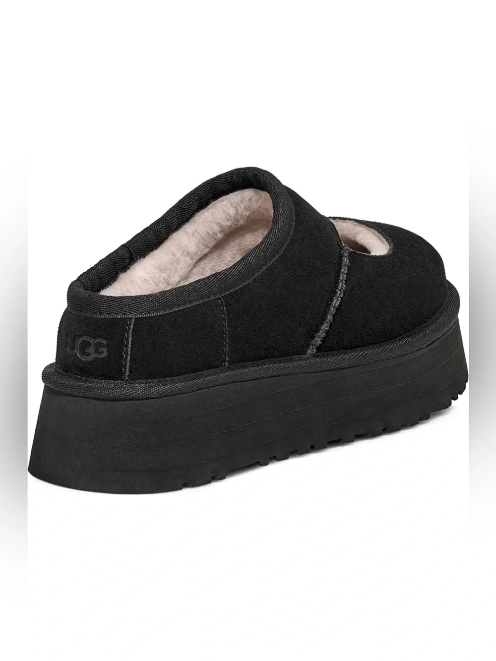 NWOB UGG Bea Mary Jane Black Wool Lined Platform Sandals Sz US 6,7